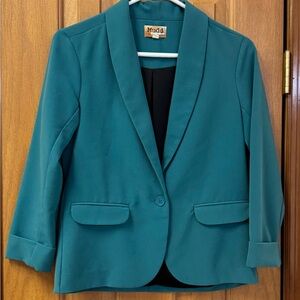 Mudd Teal Single-Button Shawl-Collar Blazer